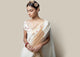 Amara Chanderi Sari - Ivory & gold