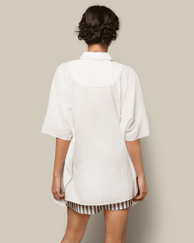 Embroidered Popover - White on White