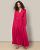 Pleated Wrap Dress - Fuchsia