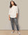 Mandarin Collar Top - Soft Grey
