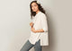 Mandarin Collar Top - Soft Grey