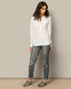 Open Collar Top - White