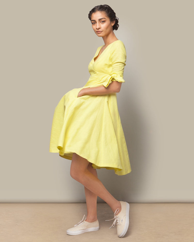 Flared Dress - Lime