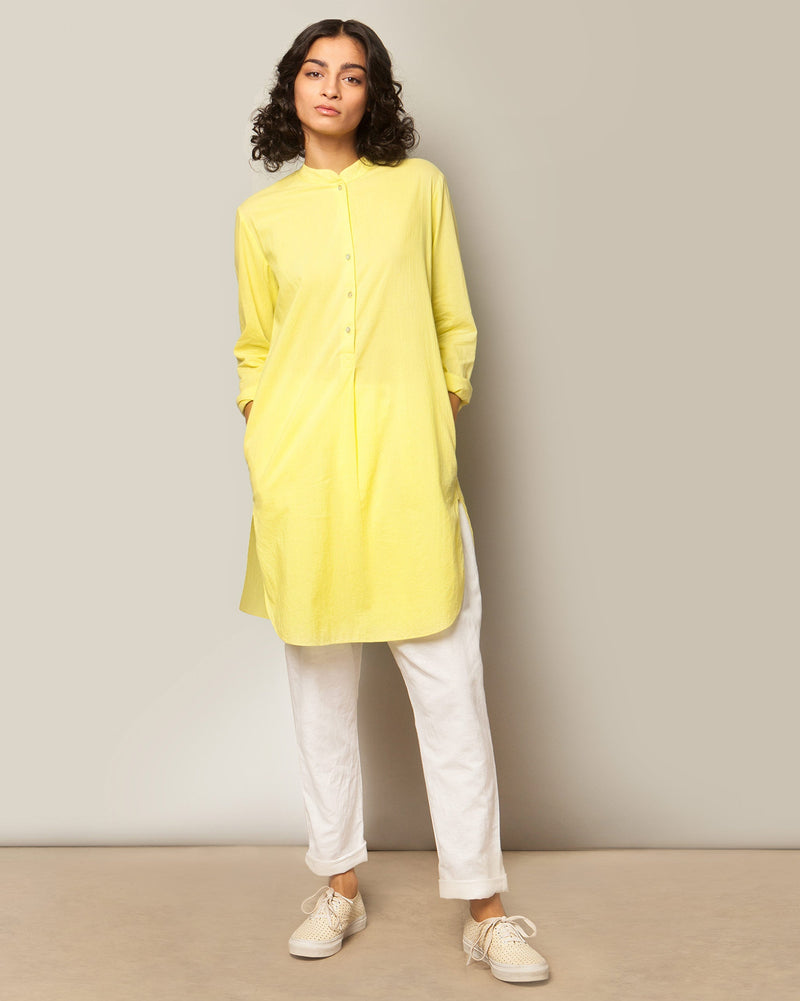 Basic Mid-length Kurta - Lime