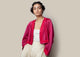 Embroidered Chanderi Jacket - Fuchsia