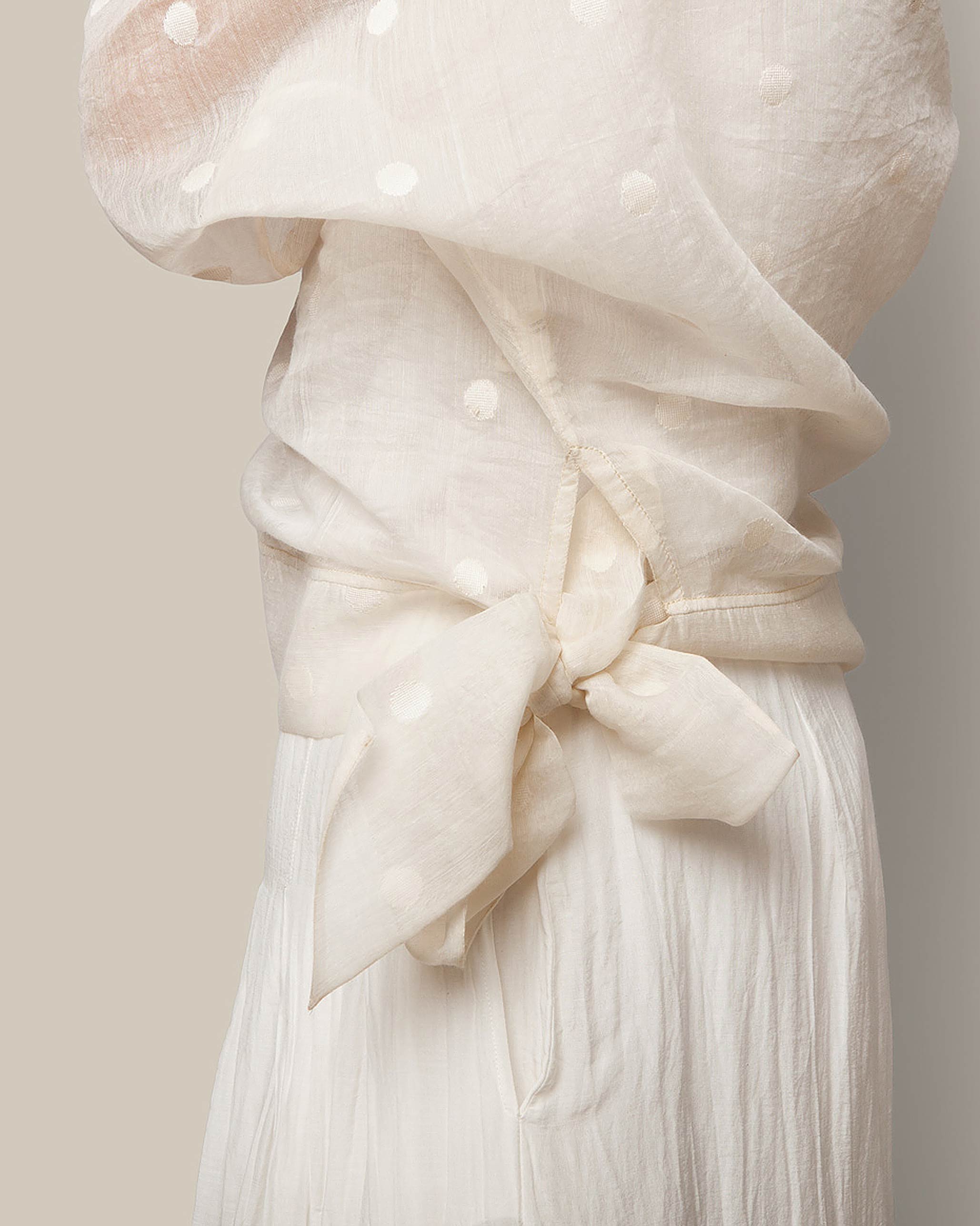 Chanderi Tie Top - Ivory