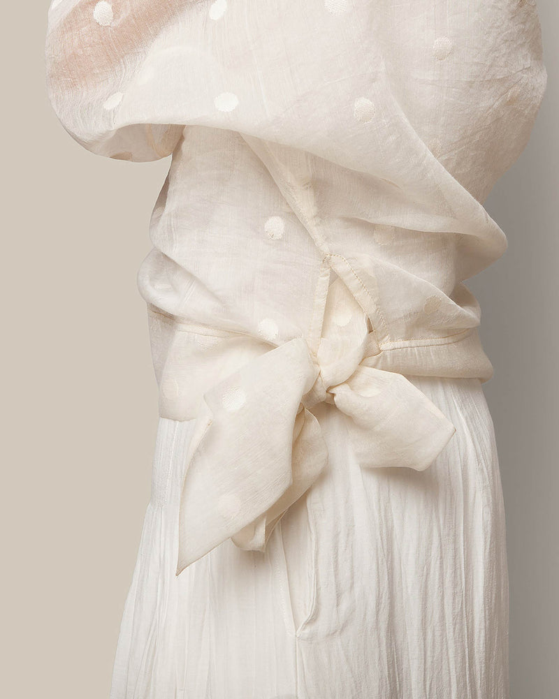 Chanderi Tie Top - Ivory