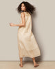 Pleated Chanderi Dress - Gold