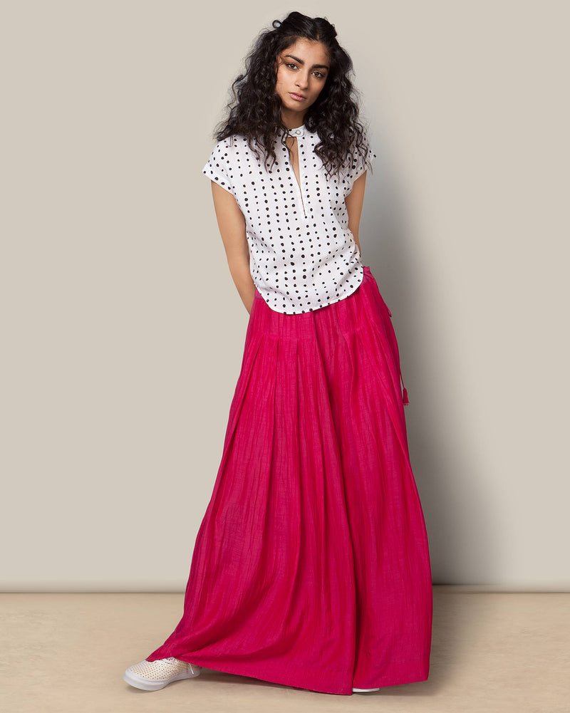 Pleated Trouser - Fuchsia