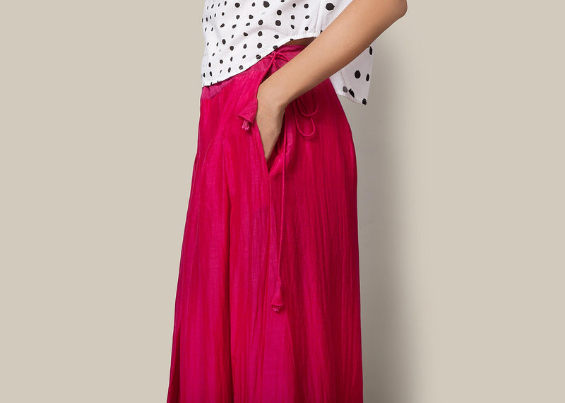 Pleated Trouser - Fuchsia