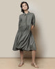 Pleated Shirt Dress - Charcoal