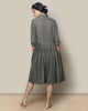 Pleated Shirt Dress - Charcoal