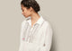 Embroidered Popover - Black on White