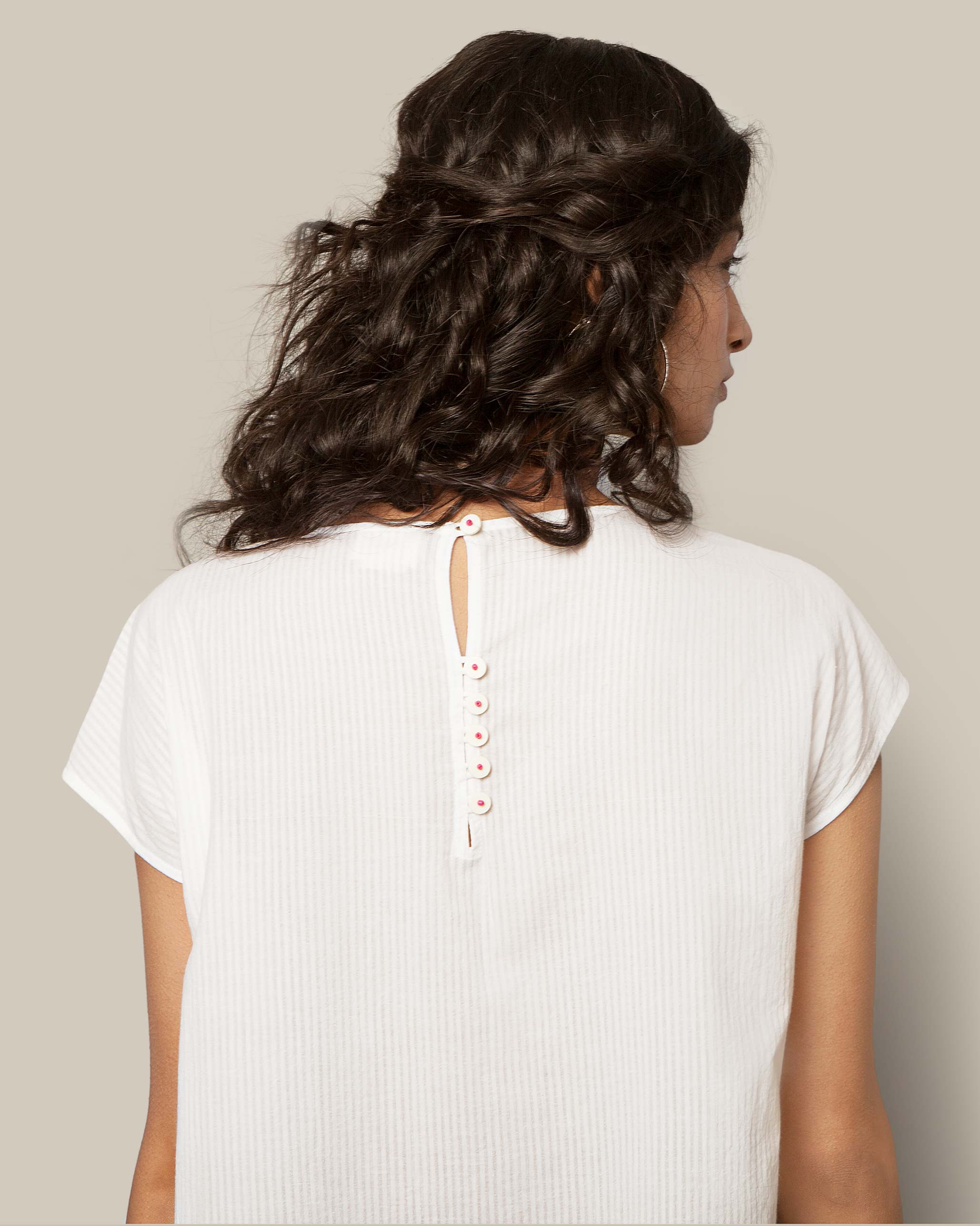 Embroidered Front-pocket Top