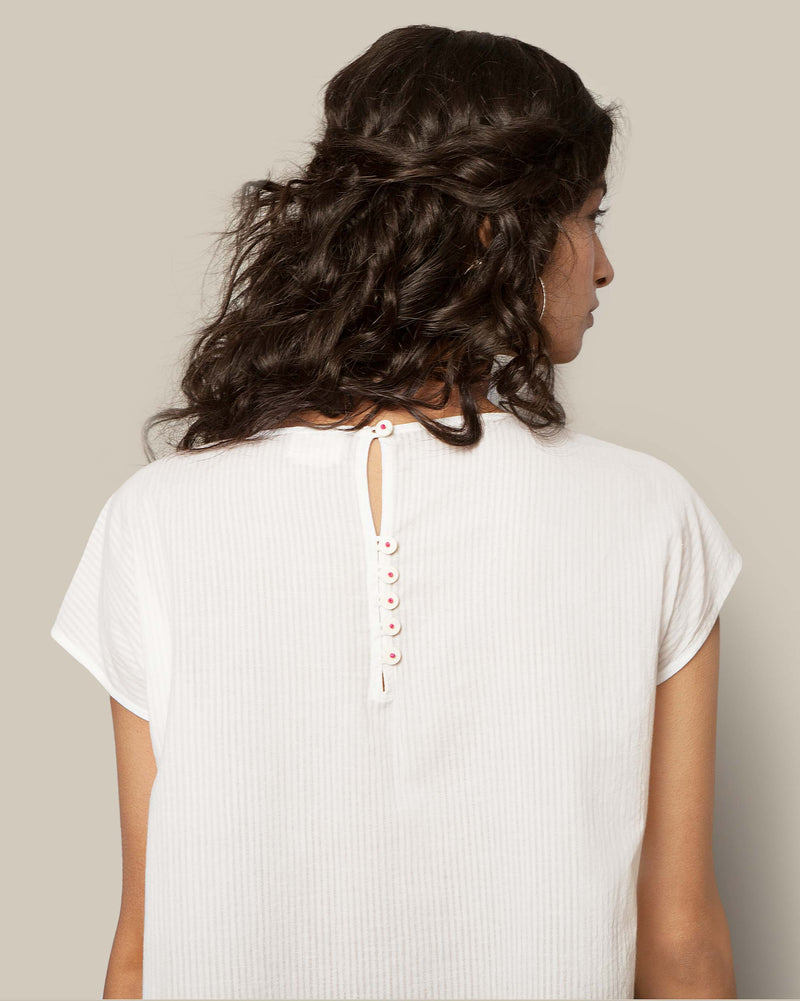 Embroidered Front-pocket Top