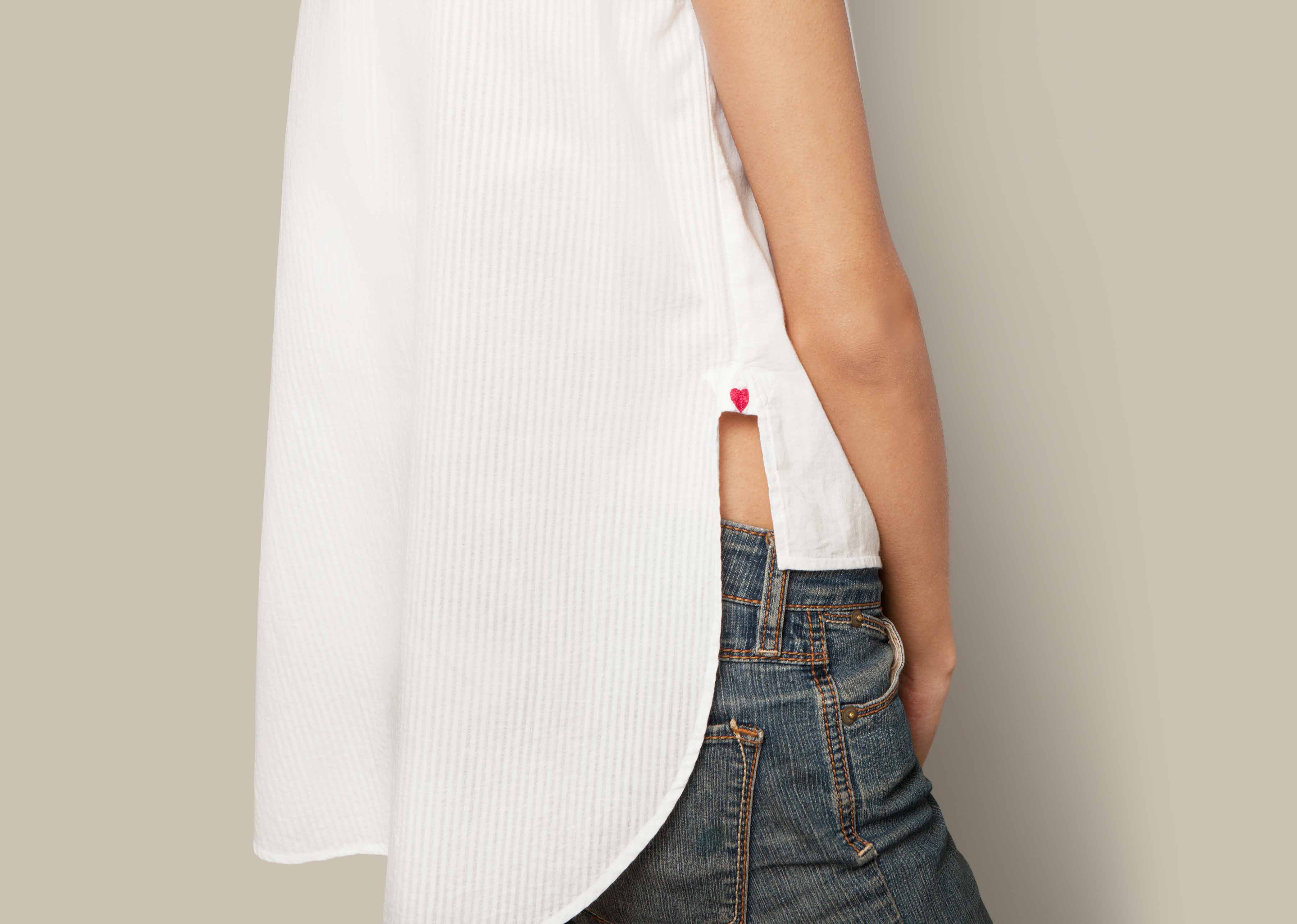 Embroidered Front-pocket Top