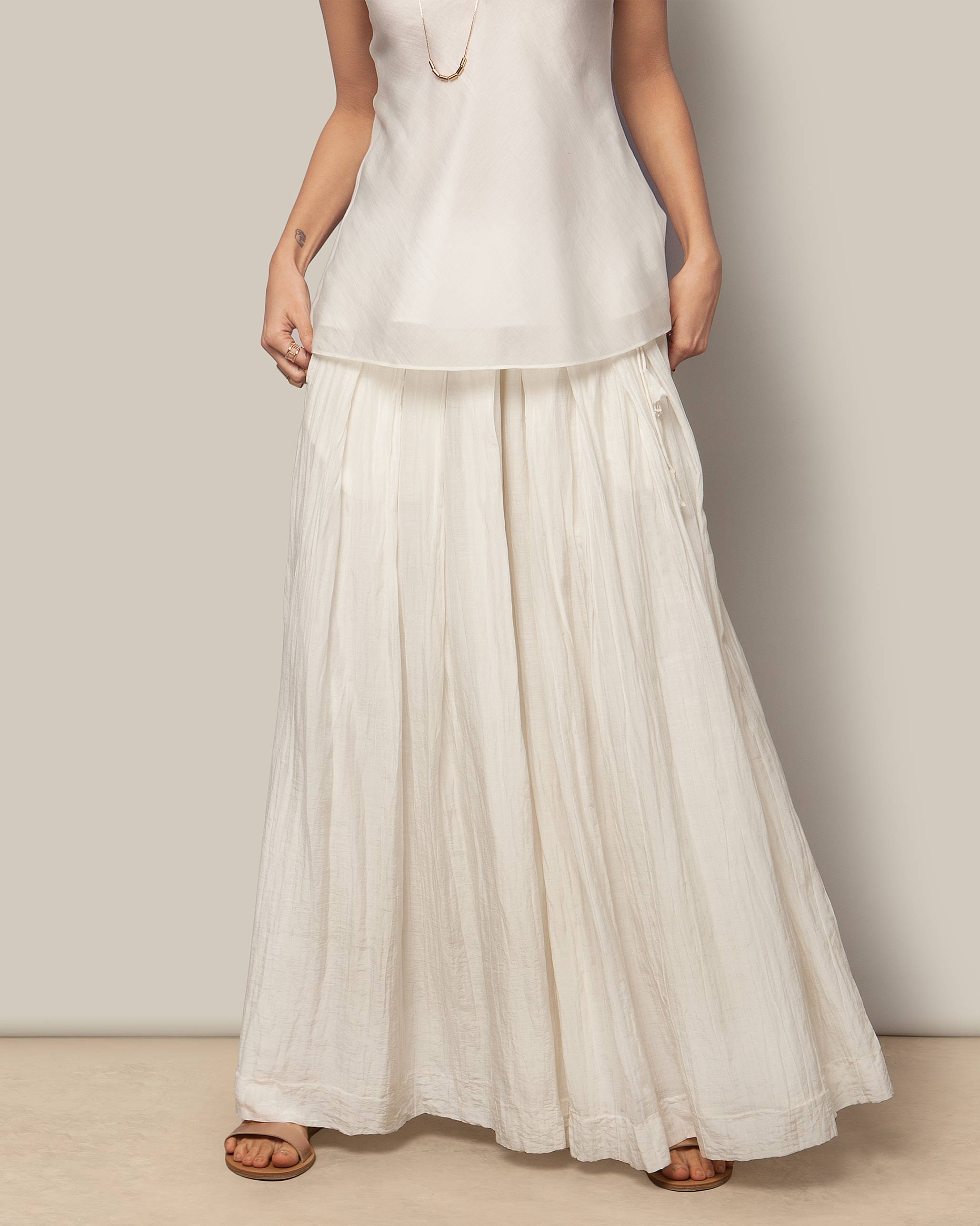 Pleated Trousers - Ivory