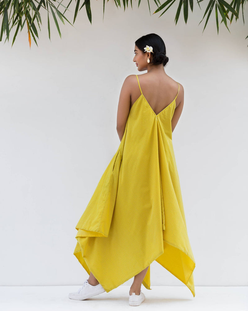 Handkerchief Reversible Dress - Yellow