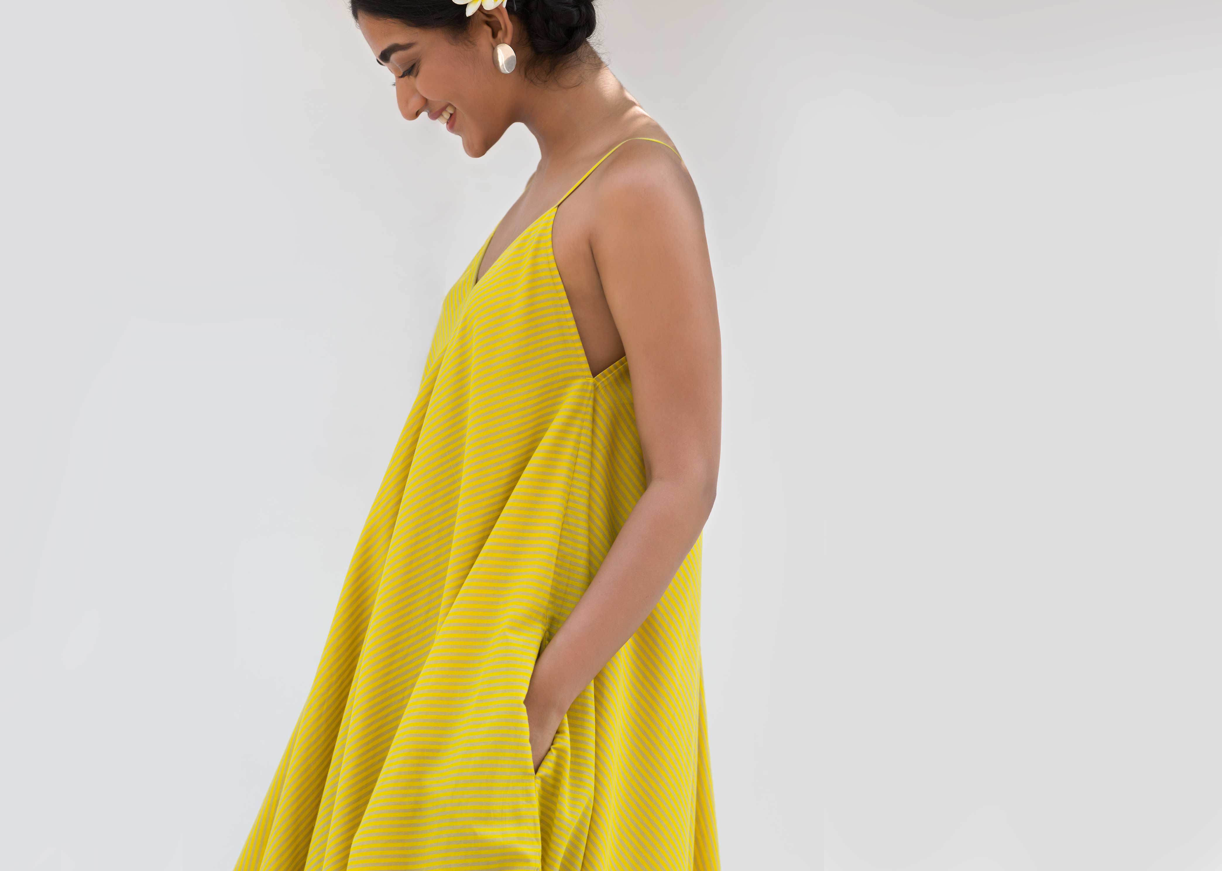 Handkerchief Reversible Dress - Yellow