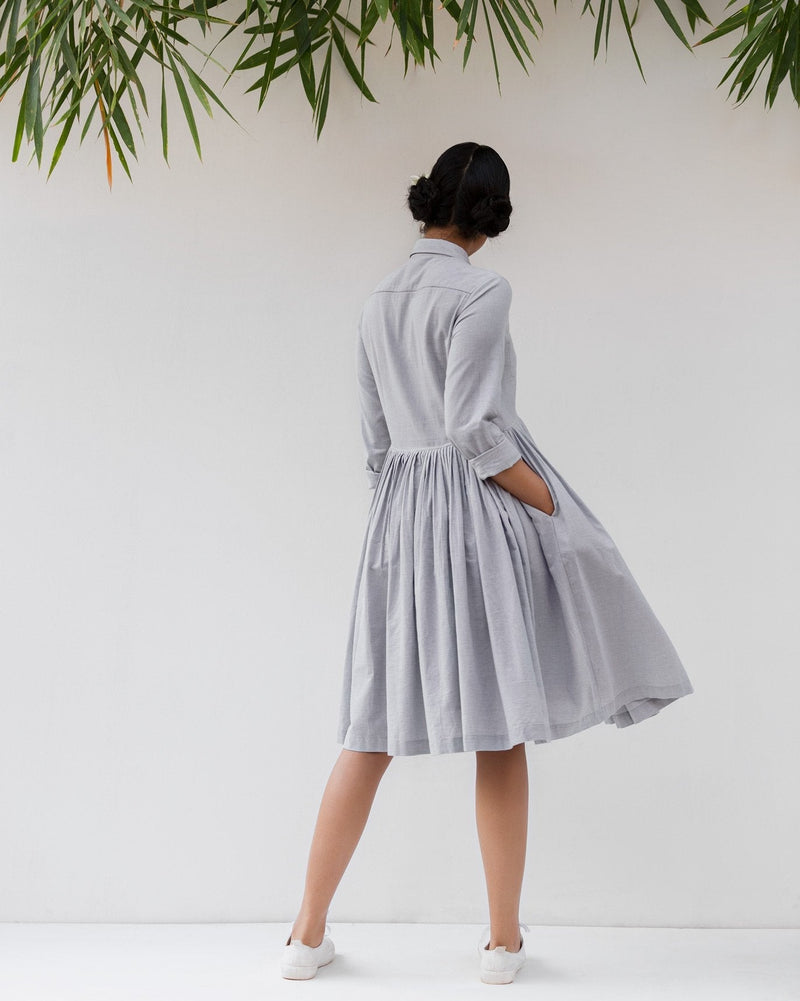 Pleated shirt dress