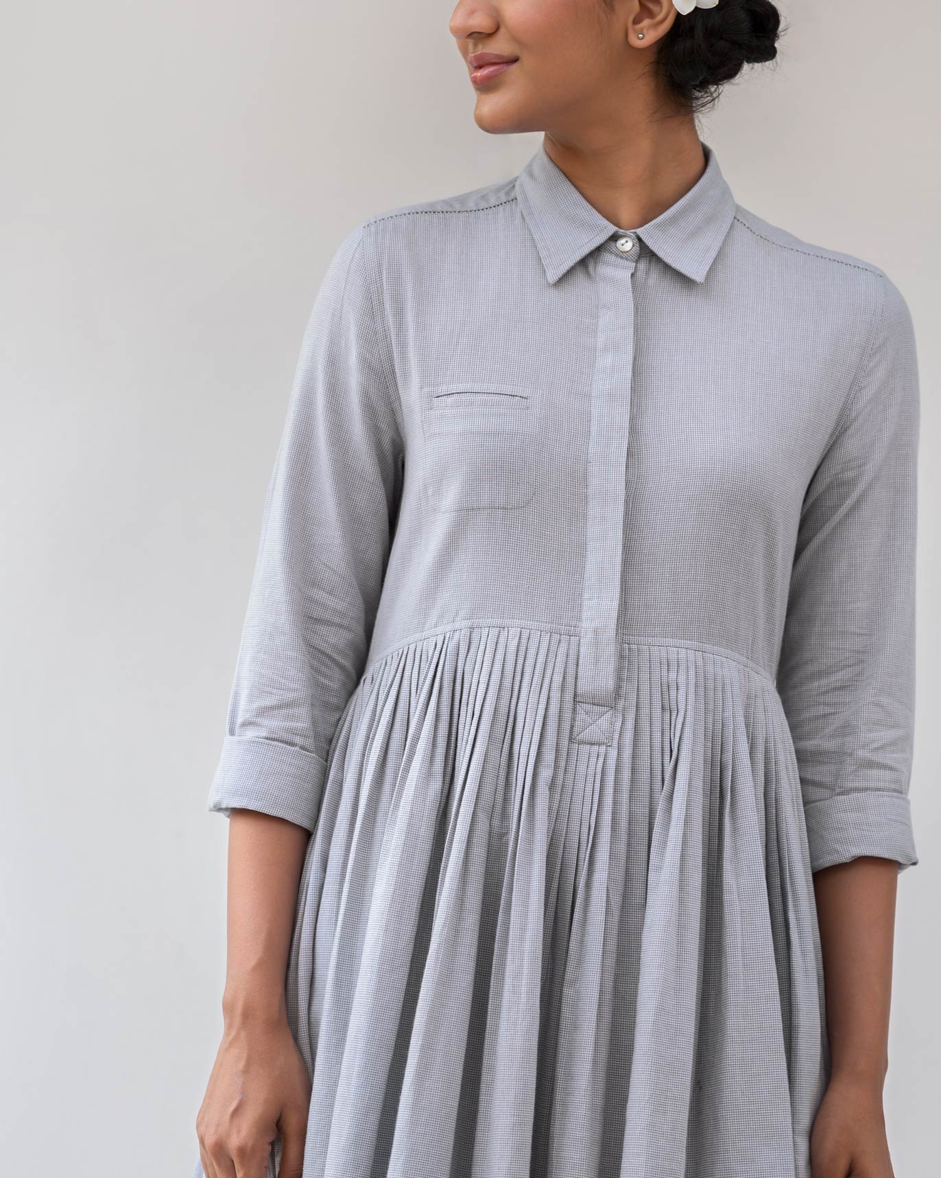 Pleated shirt dress