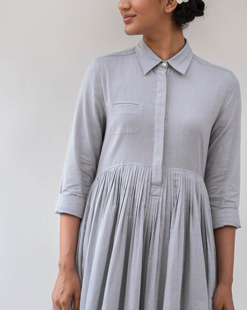 Pleated shirt dress