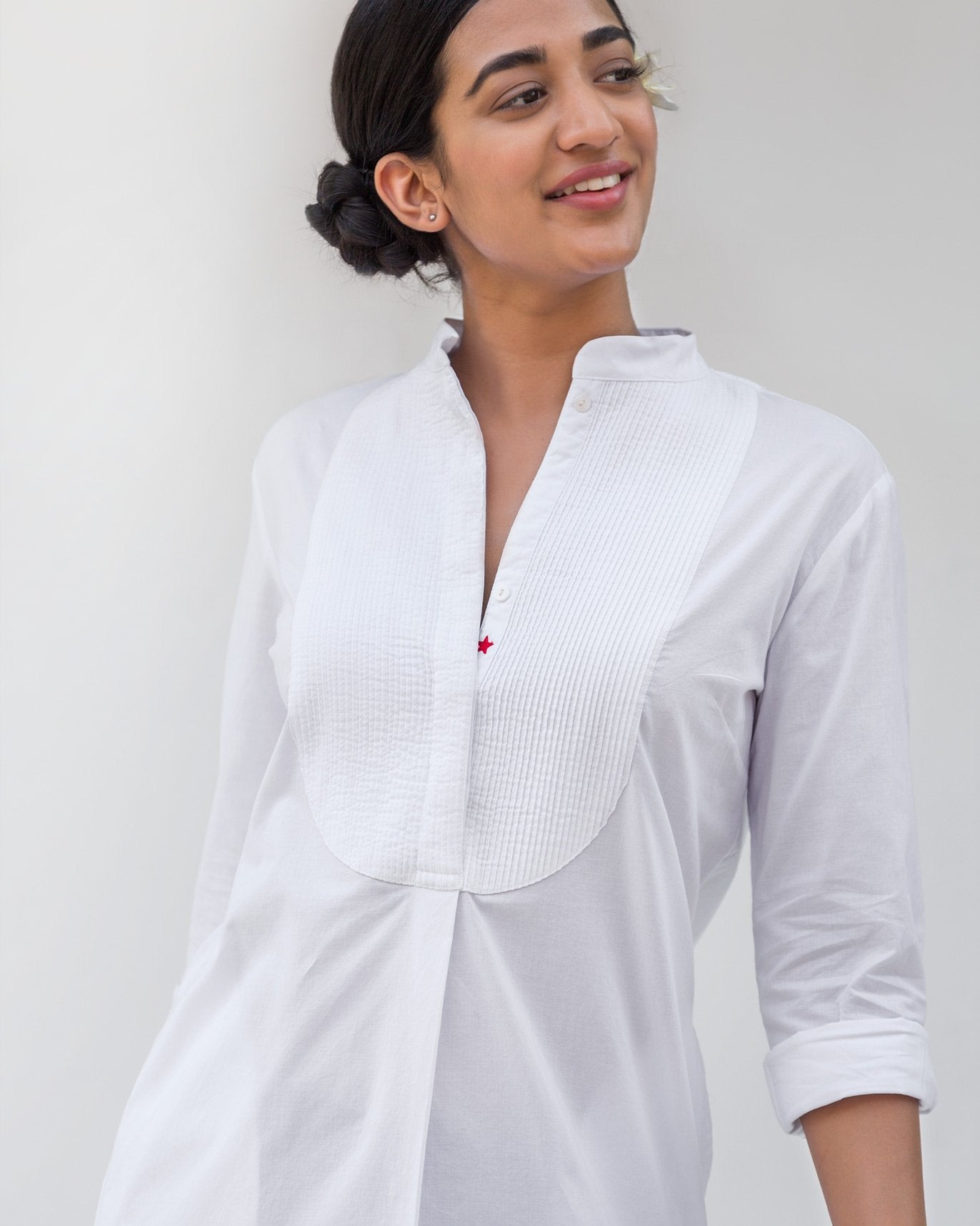 Pin Tuck Kurta - White