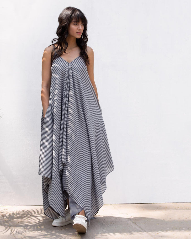 Handkerchief Reversible Dress - Grey