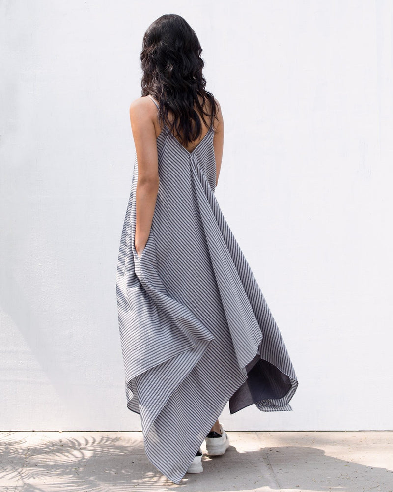 Handkerchief Reversible Dress - Grey