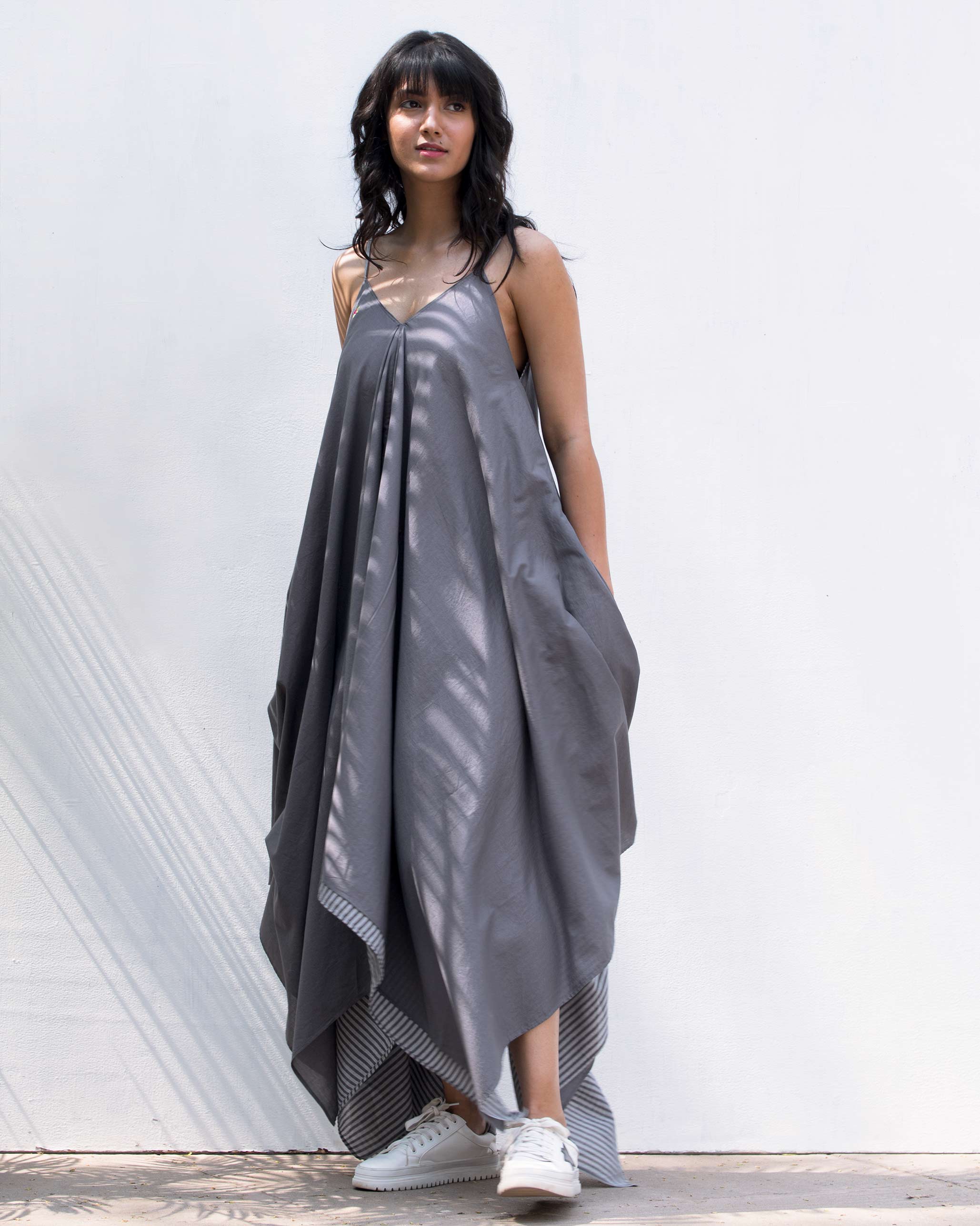 Handkerchief Reversible Dress - Grey
