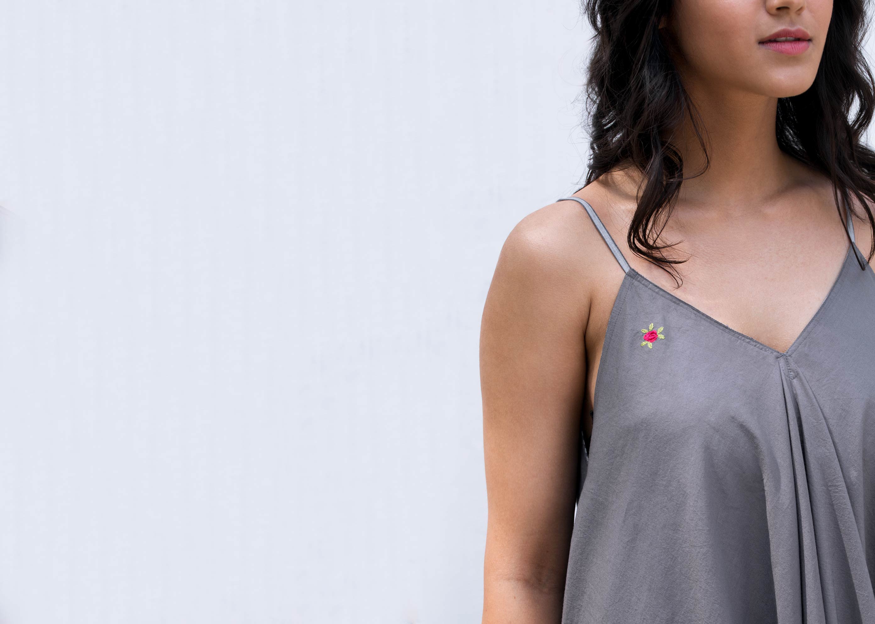 Handkerchief Reversible Dress - Grey