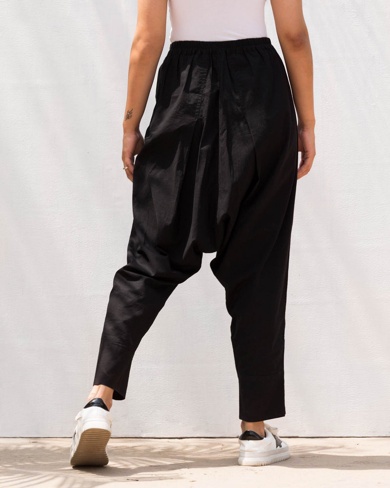 Drop Crotch Pants - Black