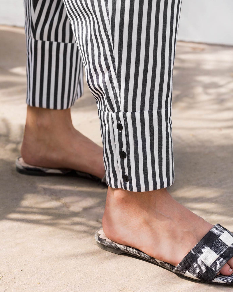 Drop Crotch Pants - Black & White