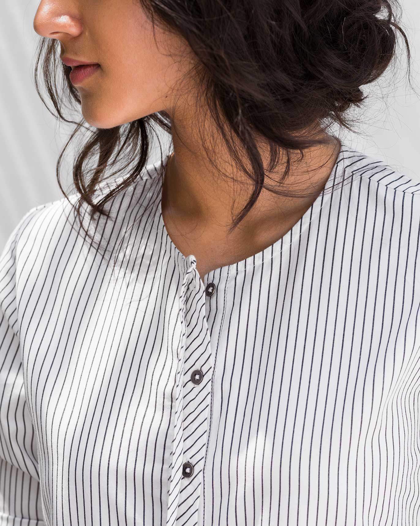 High Slit Stripe Kurta