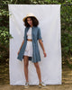 Bow Tie Shift Dress - Denim