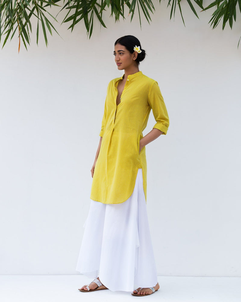 Basic Mid-Length Kurta - Yellow