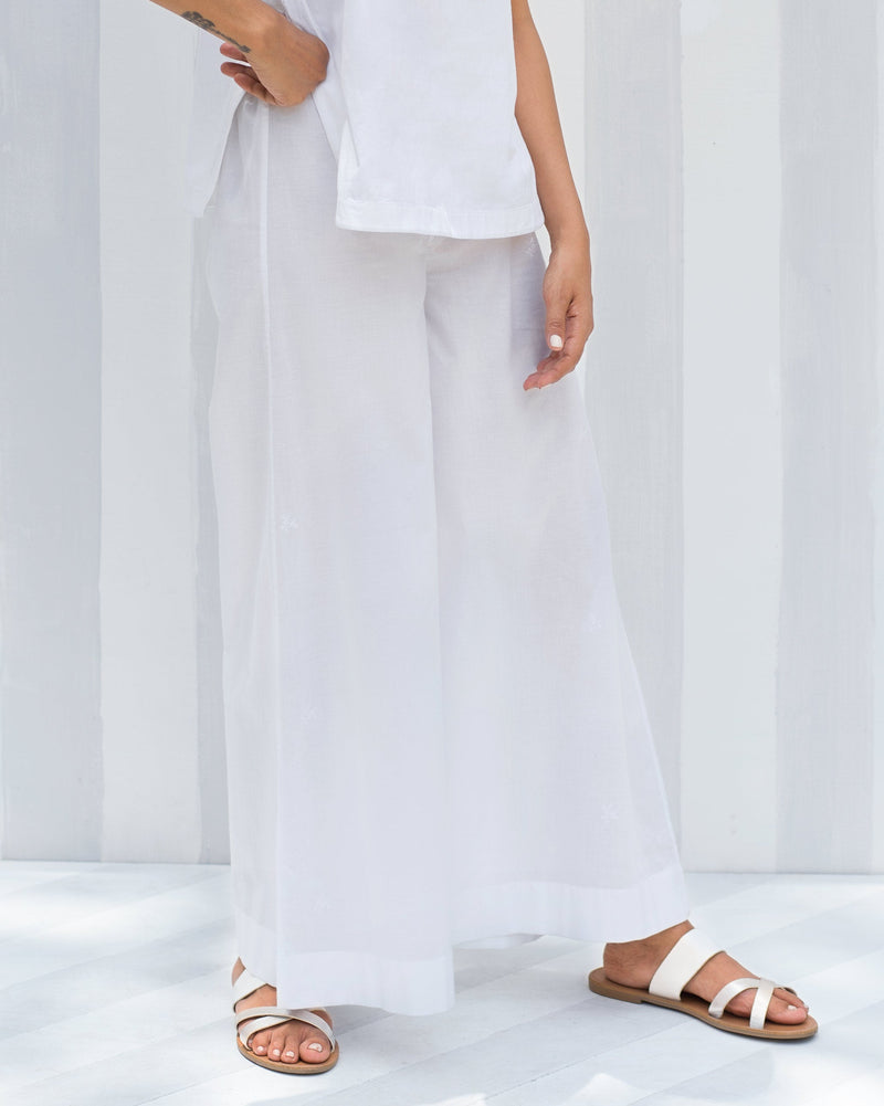Basic Flower Pyjamas - White