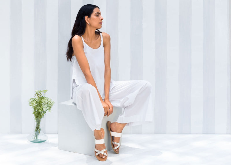 Basic Flower Pyjamas - White