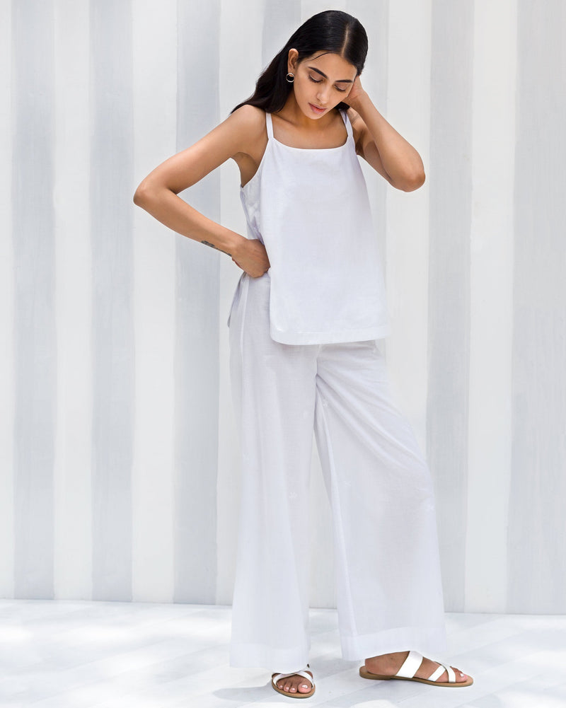 Basic Flower Pyjamas - White