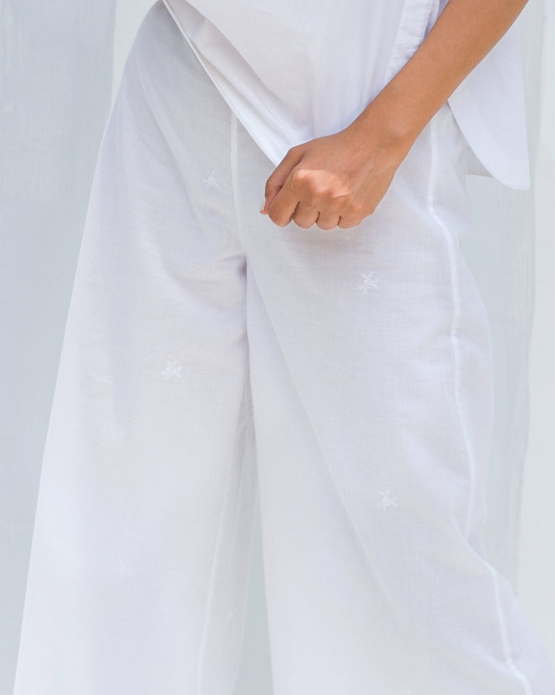 Basic Flower Pyjamas - White