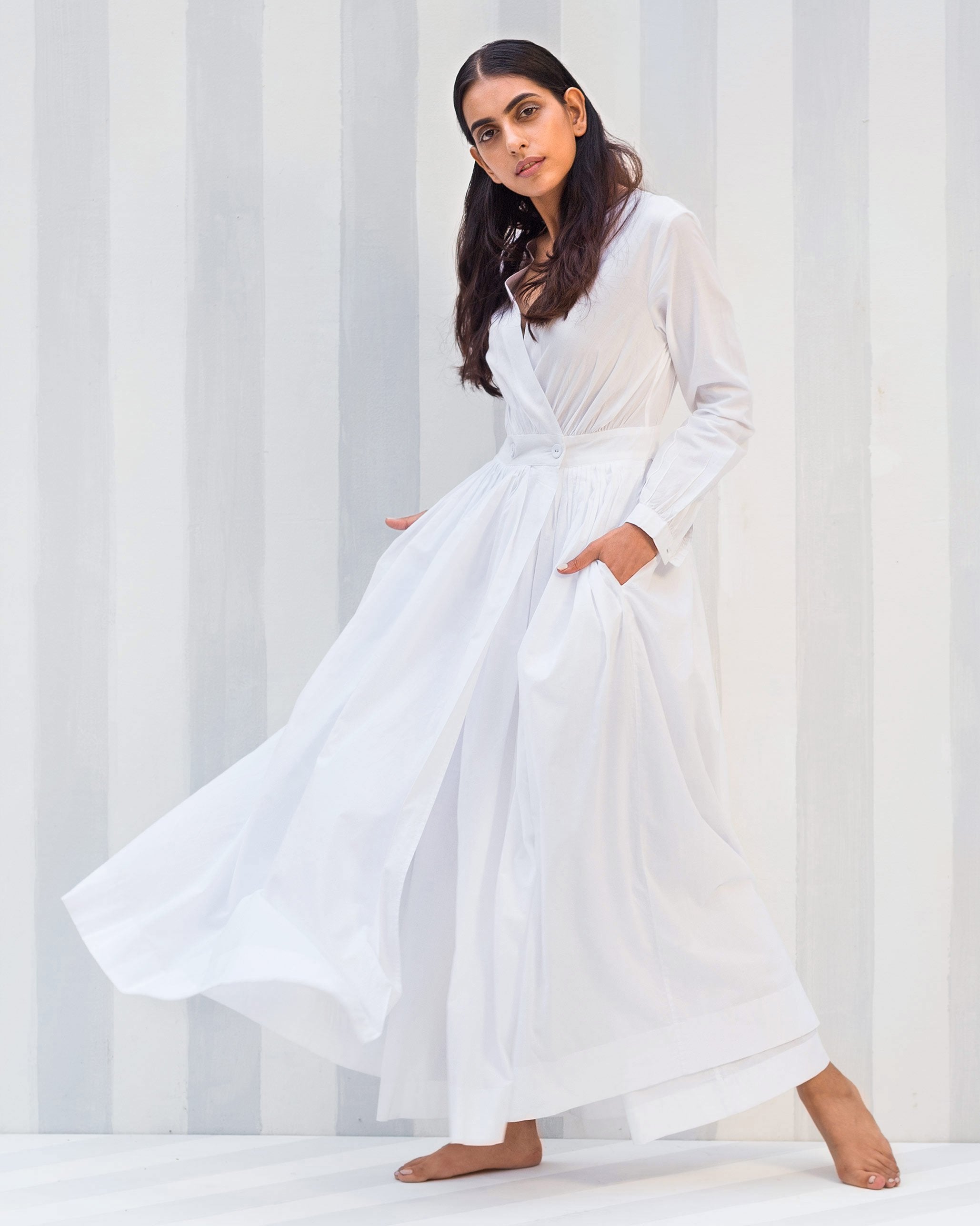 Nico Dress & Pant Set - White