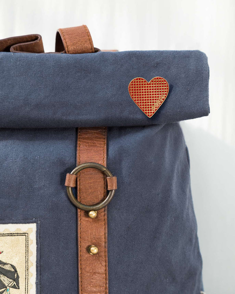 Checkered Heart Pin