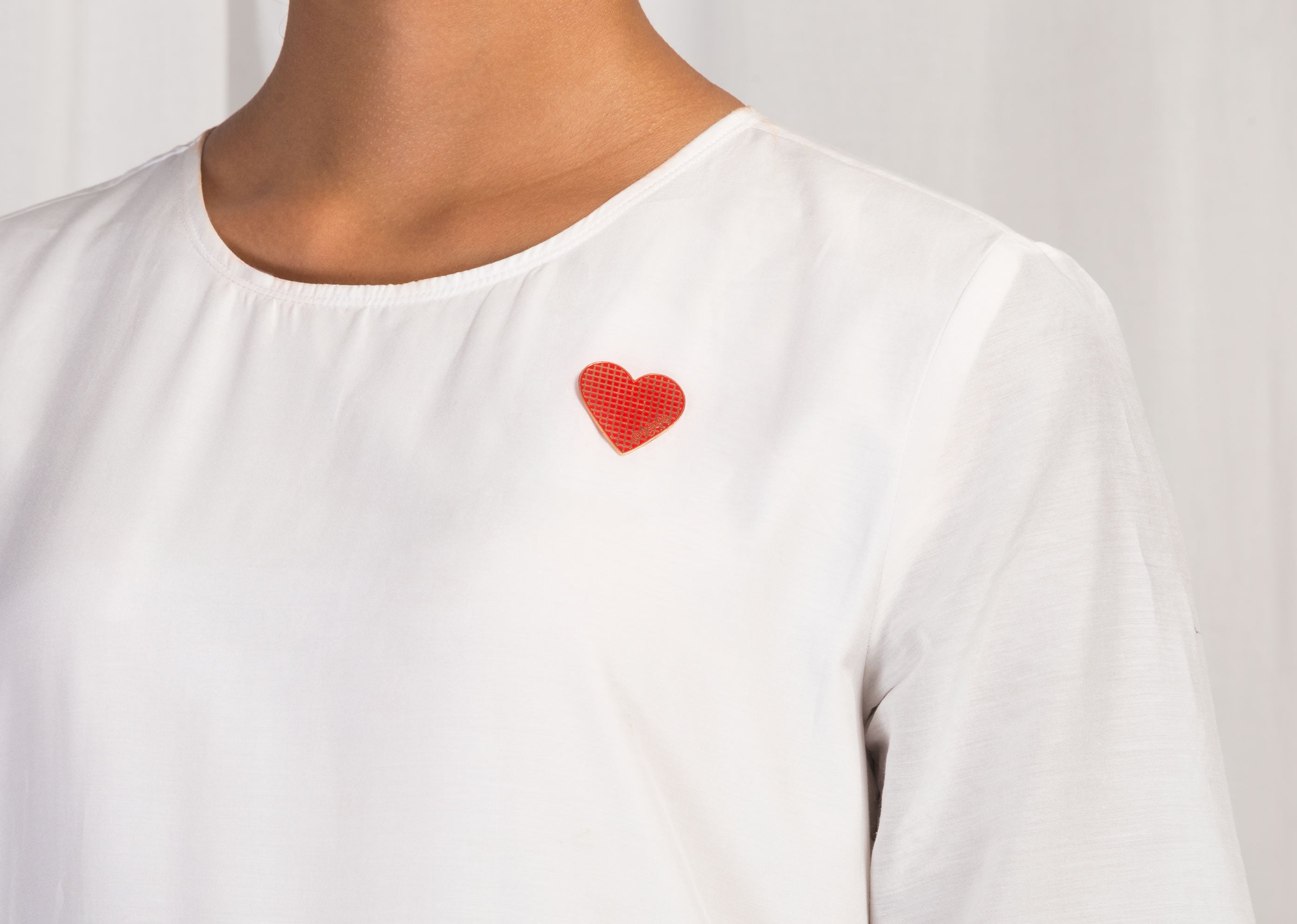 Checkered Heart Pin
