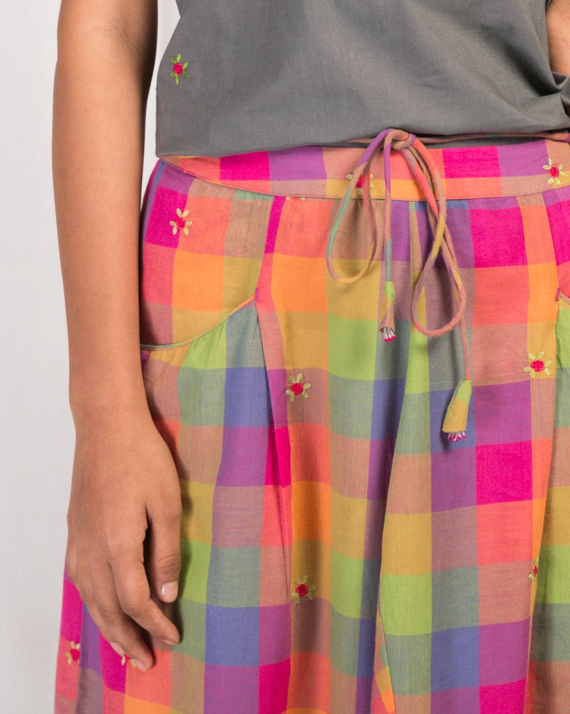 Drop Crotch Check Pants