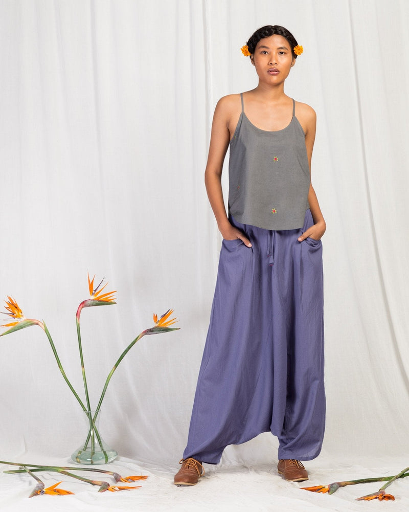Drop Crotch Pants - Blue
