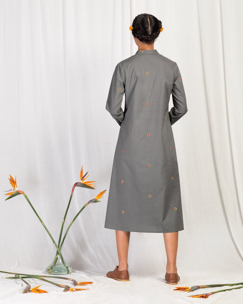 Patch Pocket Dress - Grey