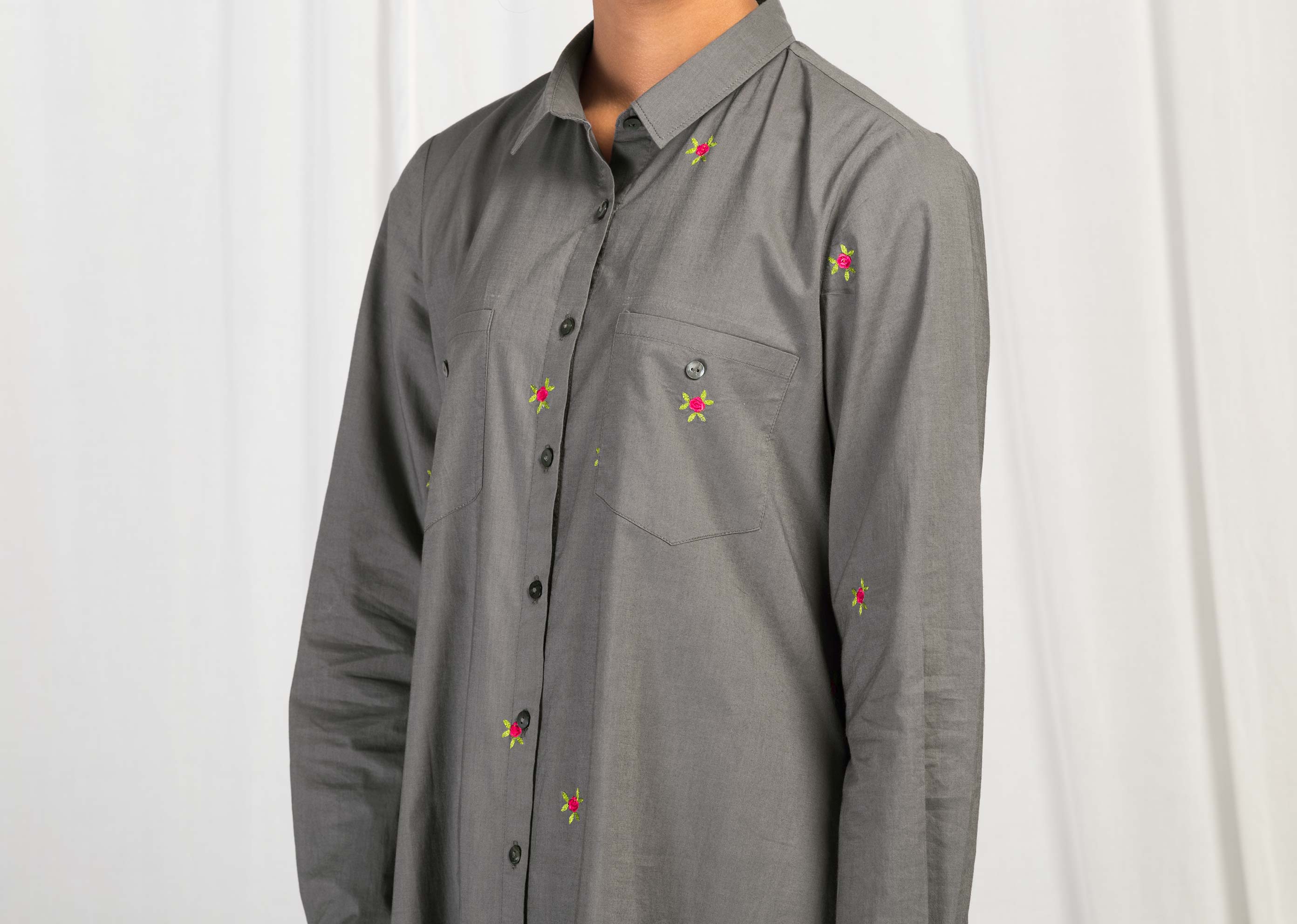 Patch Pocket Dress - Grey