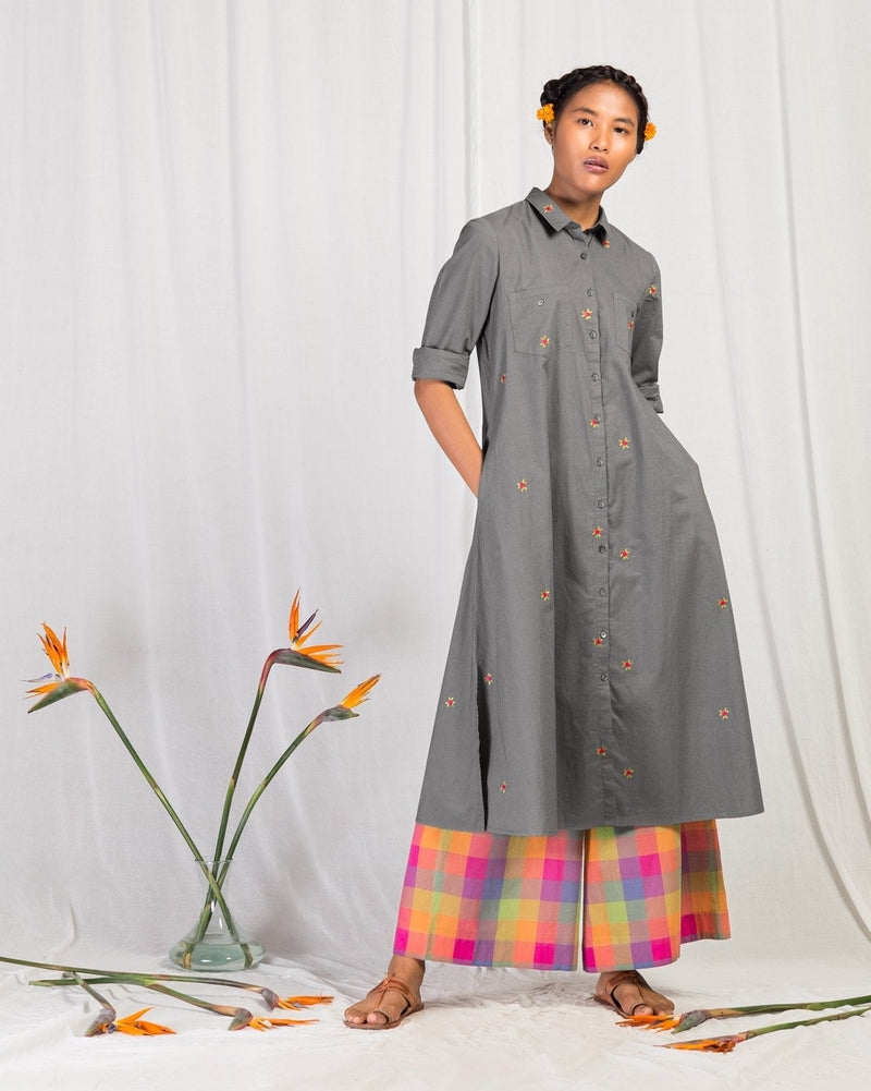 Patch Pocket Dress - Grey