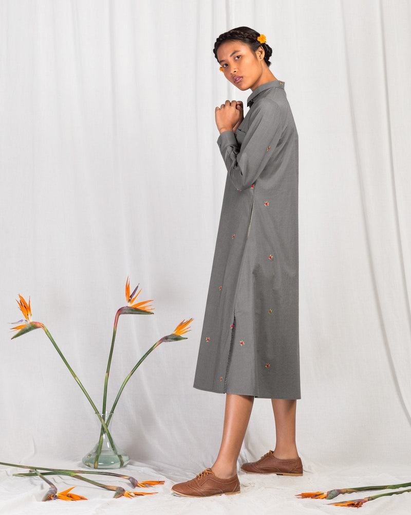 Patch Pocket Dress - Grey