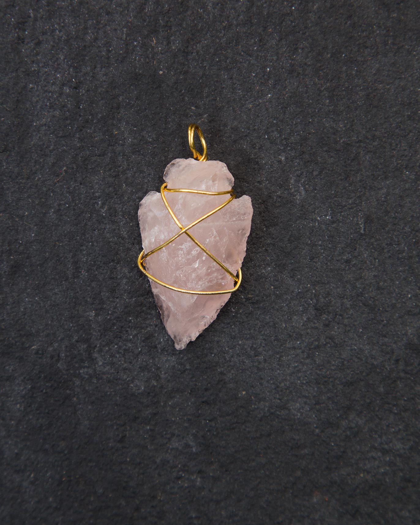 Arrowhead Rose Quartz Pendant - Medium